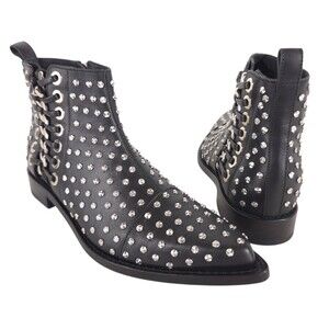 Alexander McQueen Studded Boots US 6 EU 36 Womens Black Silver $1590
